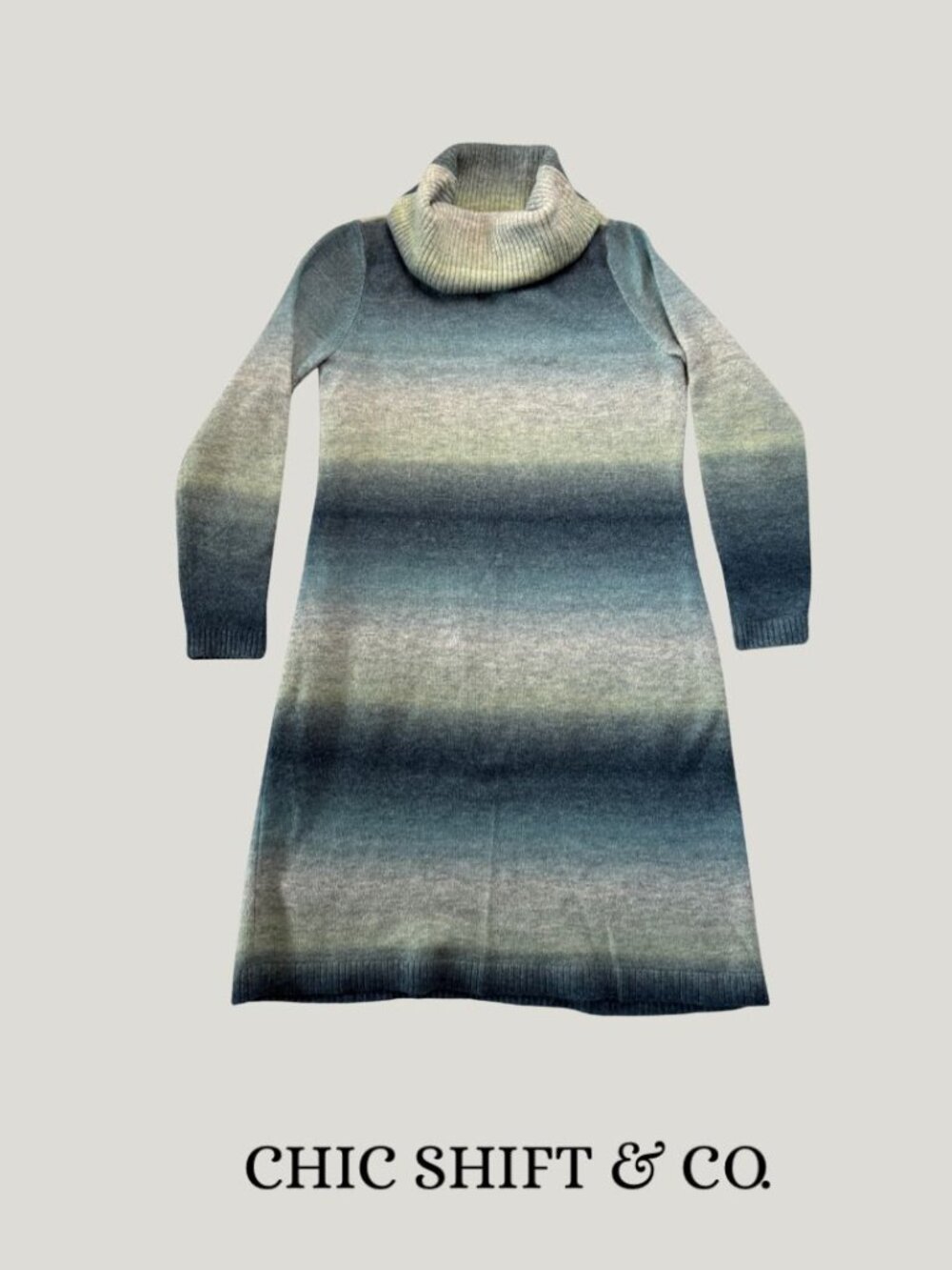 Talbot's Ombre Cowl Neck Sweater Dress M